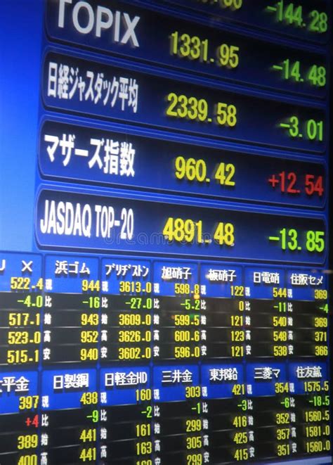 Japanese stock indexes stock photo. Image of screen, exchange - 25984522