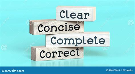 Clear, Concise, Complete, Correct - Words On Wooden Blocks Royalty-Free Illustration ...