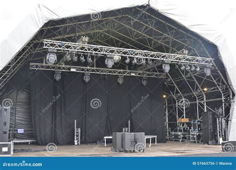 Concert stage stock photo. Image of theatre, close, outside - 57663756