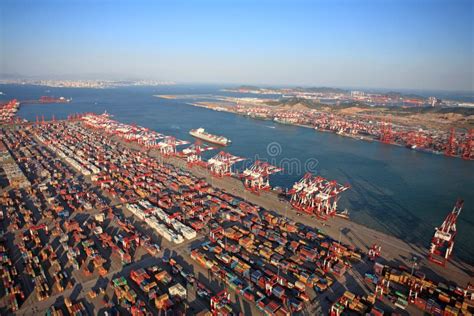 China Qingdao Port Container Terminal Editorial Stock Image - Image of marine, trade: 28999784