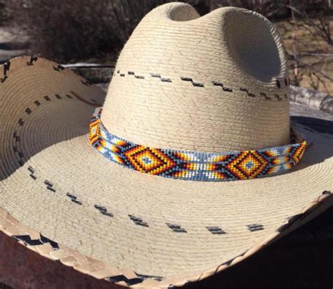 Custom Diamond & X Cowboy Hat band | Cowboy hat bands, Hat band, Beaded ...