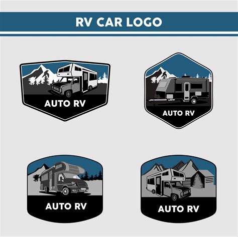 RV car logo emblem set illustration vector 13187157 Vector Art at Vecteezy