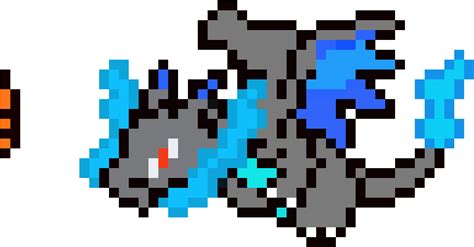 Pixel Art Pokemon Mega Charizard X Plant Tree Transparent Png | Images ...