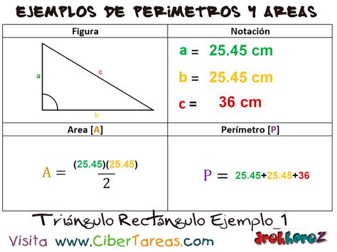 Triángulo Rectángulo – Ejemplos de Áreas y Perímetros | CiberTareas