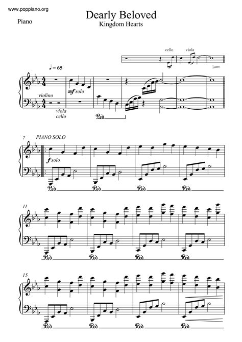 Hikaru Utada-Dearly Beloved Violin Score pdf, - Free Score Download ★