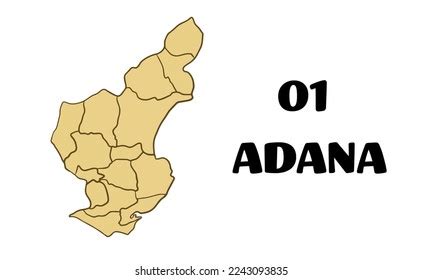 Turkey Adana Districts Map Vector Stock Vector (Royalty Free ...