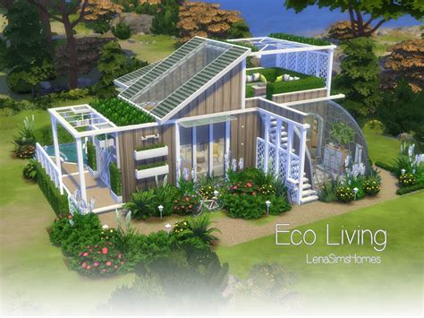 Eco Living House, Eco House, Sims 4 House Building, Sims 4 House Plans, Eco Buildings, Sims 4 ...