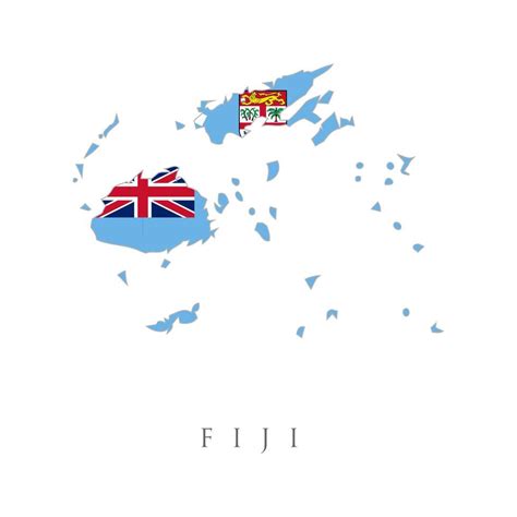 Flag Republic of Fiji . National map of Fiji with the Fijian national flag. illustration flag ...