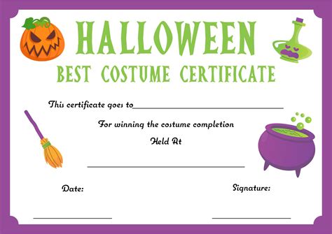 Best Costume Certificate Printable Free - Printable Word Searches