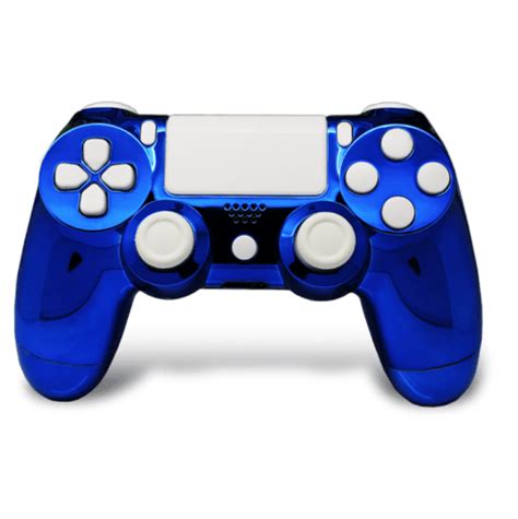 Chrome Blue and White PS4 Controller / Custom Controlz