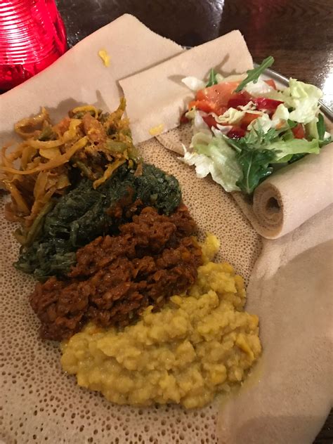 First time trying Eritrean food, so good! : r/vegan