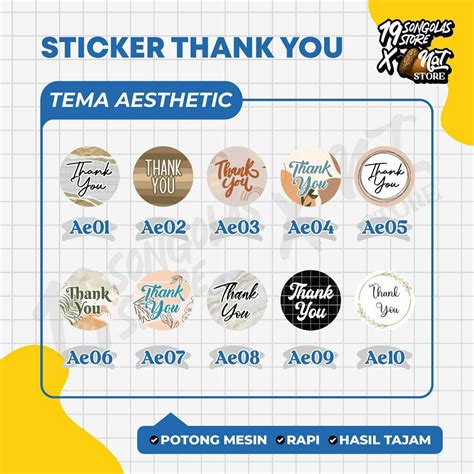 Jual Sticker Thank You Stiker Thankyou Bulat AESTHETIC | Shopee Indonesia