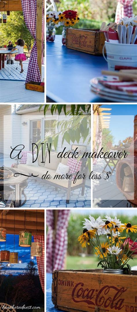 DIY Deck Makeover on a Budget from The Heathered Nest | Deck makeover, Diy deck, Deck decorating