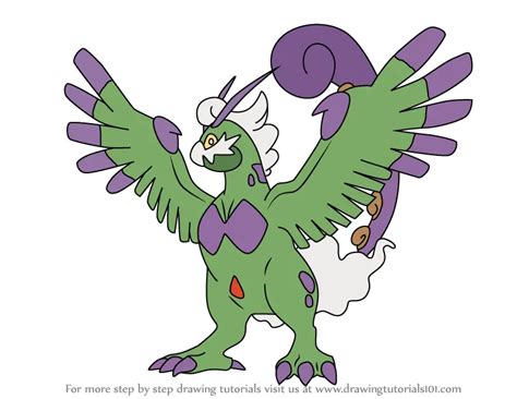 Step by Step How to Draw Tornadus Therian Forme from Pokemon : DrawingTutorials101.com