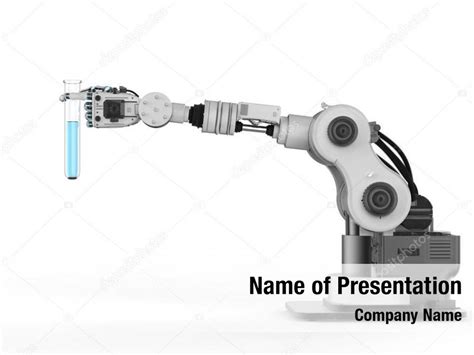 Biological hand white robot PowerPoint Template - Biological hand white robot PowerPoint Background