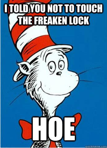 i told you not to touch the freaken lock hoe - The Cat in the Hat - quickmeme