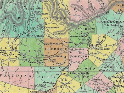 Vintage State Map of Georgia 1833