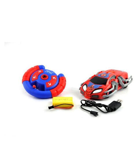 KidzFan™ Spiderman Shaped Remote Control Car | With Graphics | Rechargeable | Assorted Color ...