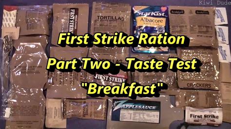 MRE Review - First Strike Ration - Menu 3 (Part 2: Breakfast) - YouTube