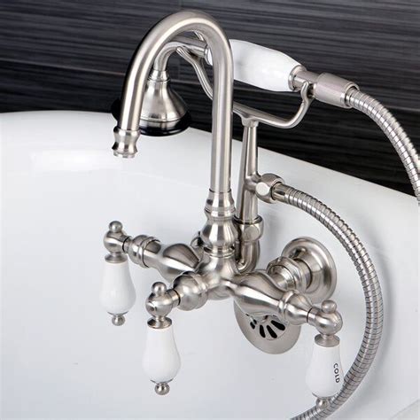 Kingston Brass Vintage Clawfoot 3 Deck Mounted Clawfoot Tub Faucet & Reviews | Wayfair Claw Foot ...