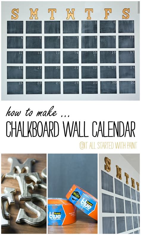 Chalkboard Wall Calendar DIY - It All Started With Paint