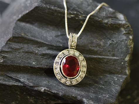 Ruby Pendant Created Ruby Pendant Statement Pendant Vintage - Etsy