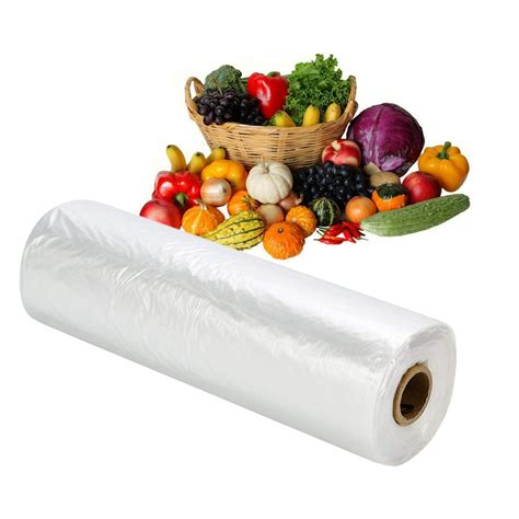 SJPACK Food Storage Bags, 14" X 20" Plastic Produce Bag on a Roll, Fruits, Vegetable, Bread ...