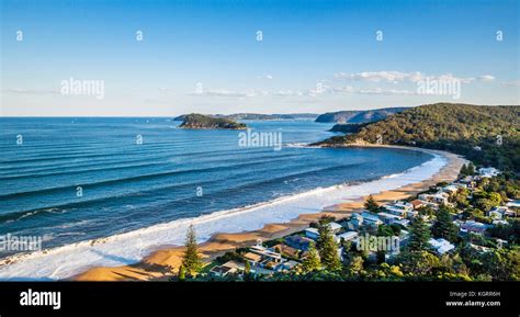 Australia, New South Wales, Central Coast, Broken Bay, view of Pearl ...