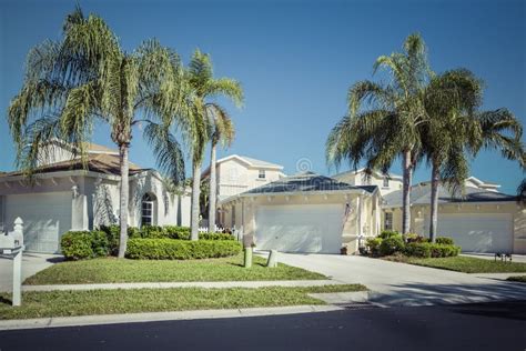 Florida Gated Community stock image. Image of front, tree - 61321253