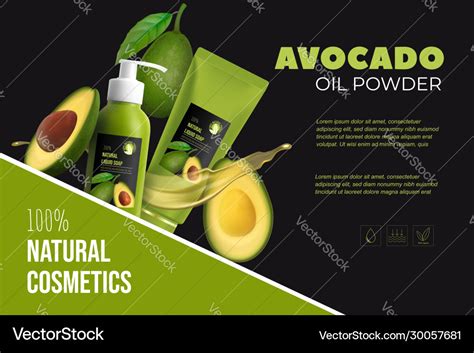 Design avocado cosmetics product advertising Vector Image