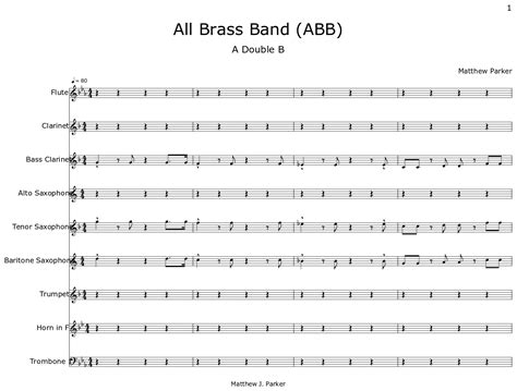 All Brass Band (ABB) - Sheet music for Flute, Clarinet, Bass Clarinet ...