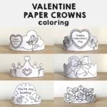 Valentine's Day Paper Hats Crowns Printable Paper Coloring Craft Activity - Made By Teachers