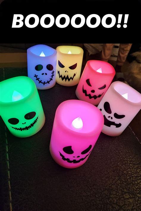 GenSwin Halloween Flameless Votive Candles Color Changing with Remote ...