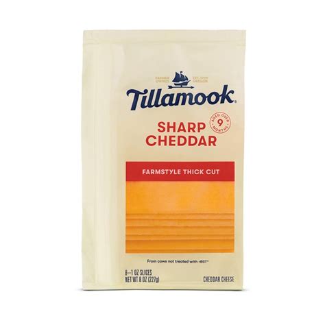 Tillamook Farmstyle Thick Cut Sharp Cheddar Cheese Slices | The Loaded ...