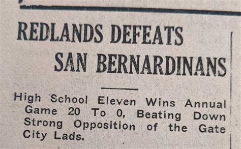 100 years ago in Redlands: Redlands High School football team defeats ...