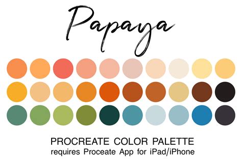 Papaya Procreate Color Palette Graphic by JulieCampbellDesigns ...