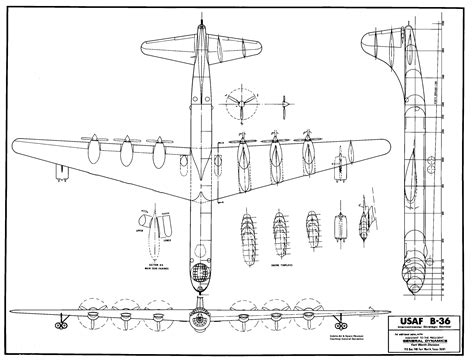 Goleta Air and Space Museum: Convair B-36 Diagrams