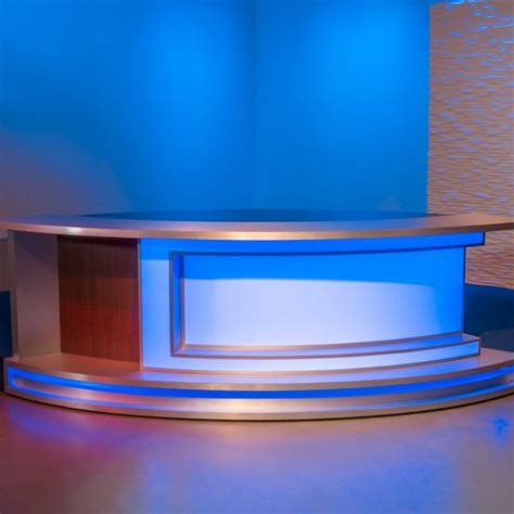 Anchor news desk tv set design broadcast furniture – Artofit