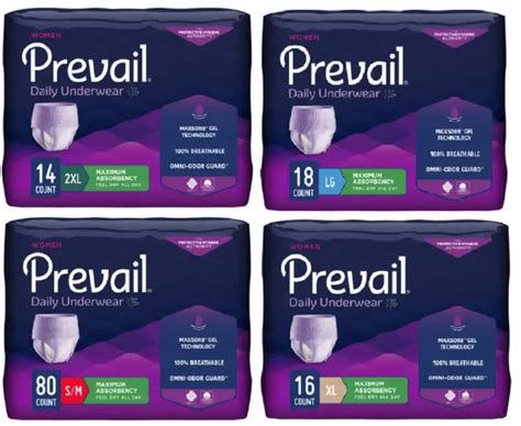 PREVAIL DAILY WOMEN'S Incontinence Underwear Pull-Up Diapers, Maximum S ...