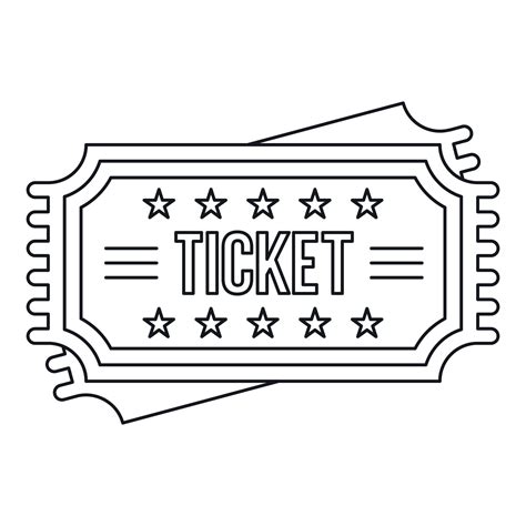 Ticket icon, outline style 14670103 Vector Art at Vecteezy