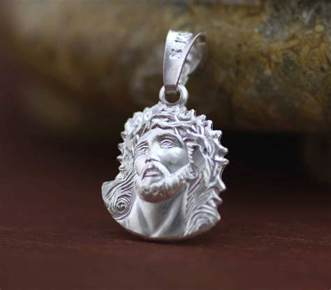 Jesus Christ Necklace, Jesus Necklace, Jesus Face Necklace, Sterling ...