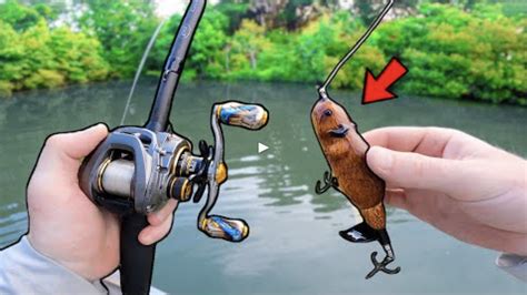 Fishing with a BEAVER LURE for MONSTER BASS! (INSANE TOPWATER BITE ...