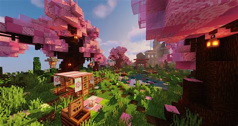 Download Beautiful Minecraft Cherry Blossoms Wallpaper | Wallpapers.com