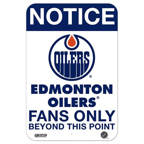 Edmonton Oilers Fans Only 8X12 Aluminum Sign