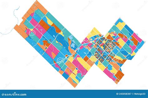 Milton, Canada Colorful High Resolution Art Map Stock Photo ...