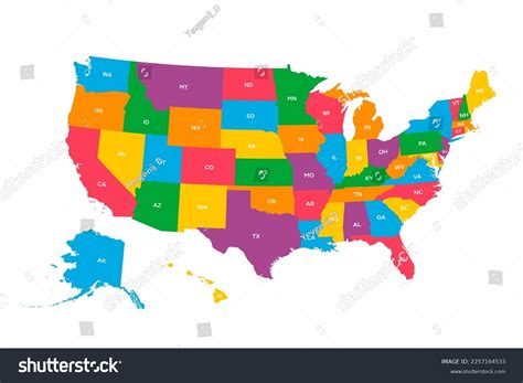 Usa Map Geographical State Borders State Stock Vector (Royalty Free ...