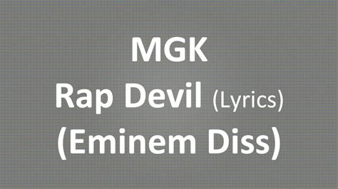 MGK Disses Eminem - Rap Devil (Lyrics) - YouTube