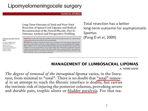 Intraoperative rectal manometry in lipomyelomeningocele surgery презентация, доклад