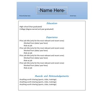 FREE Editable Resume Templates by The Classroom Collector | TPT