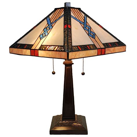 Tiffany Style 2 Light Mission Table Lamp - 23" Tall - Walmart.com - Walmart.com